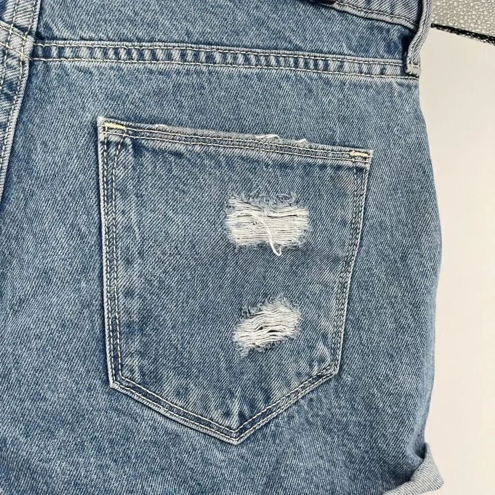 Arizona Jean Co High Rise Distressed Denim Shorts Juniors 11 Blue Cutoff - Picture 10 of 14